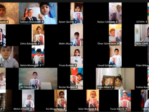 Şagirdlər ümummilli lider Heydər Əliyevi anıb - FOTO