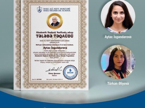 BANM-ın iki xanım tələbəsi təqaüdə layiq görüldü