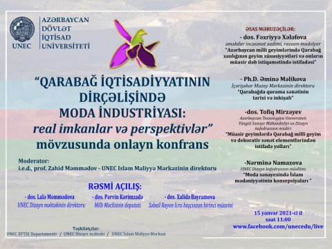 UNEC-də “Qarabağ   iqtisadiyyatının dirçəlişində moda industriyası” mövzusunda konfrans keçiriləcək  
