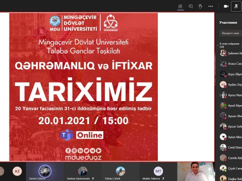 MDU-nun tələbə gəncləri 20 Yanvar faciəsinin otuz birinci ildönümünə həsr olunmuş tədbir keçirib (FOTO)