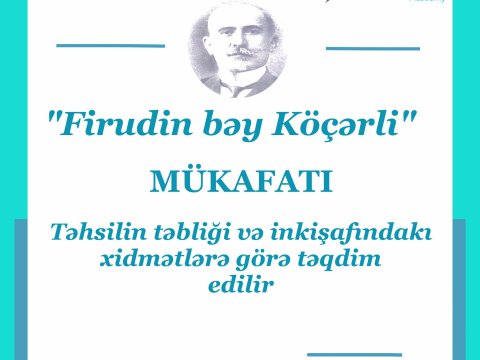 “Firudin bəy Köçərli” mükafatı UNEC rektoruna təqdim edildi-FOTO