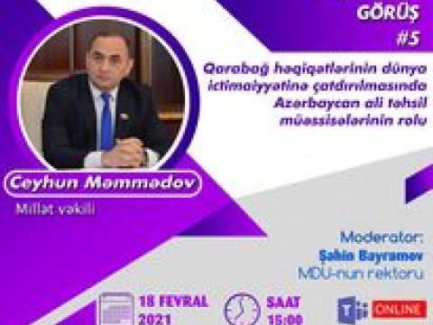 MDU-da  “Peşəkarla görüş” layihəsi çərçivəsində növbəti tədbir keçiriləcək