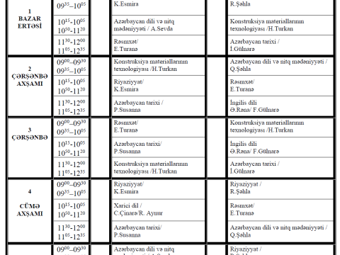 Dərs cədvəlləri hazırlanarkən bu nöqsana yol vermək olmaz-DƏQİQ İZAH  