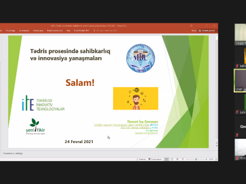 MDU-da “Tədris prosesində innovasiya və sahibkarlıq yanaşmaları” mövzusunda təlim keçirilib