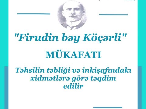 Cocuq Mərcanlı  məktəbinin direktoruna “Firudin bəy Köçərli” mükafatı təqdim edildi-FOTO