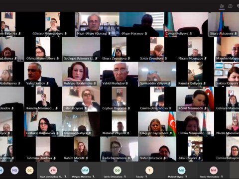 Paytaxtın məktəb direktorları ilə onlayn görüş keçirildi - FOTO   
