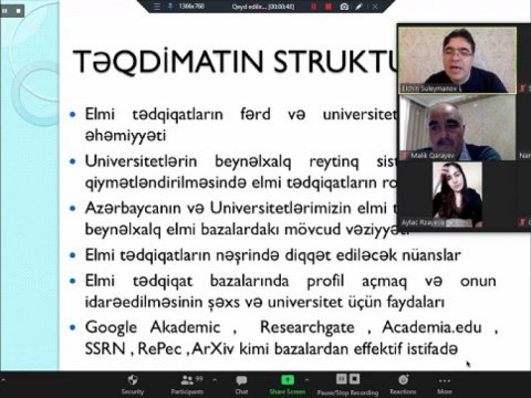AzTU-da magistrantlar üçün onlayn elmi-praktik seminar keçirilib  