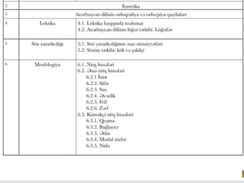 MİQ-də Azərbaycan dili və ədəbiyyatı fənni üzrə suallar - SİYAHI