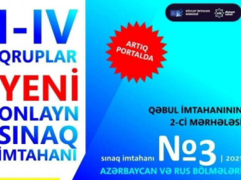 Yeni sınaq imtahanı “otk.az” portalına yerləşdirilib
