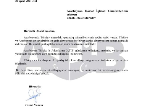 Türkiyəyə dəstək: UNEC ailəsi hər zaman qardaş Türkiyənin yanındadır