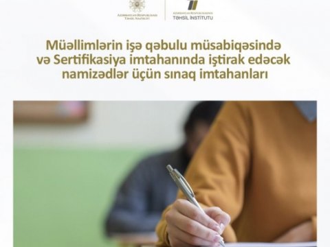   Müəllimlər üçün sınaq imtahanı keçiriləcək