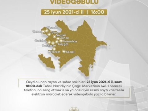 Təhsil nazirinin növbəti videoqəbulu keçiriləcək  