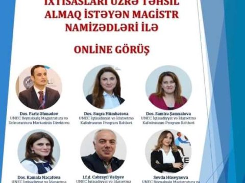 UNEC-də magistraturaya qəbul ilə bağlı canlı yayım olacaq: 29 iyun