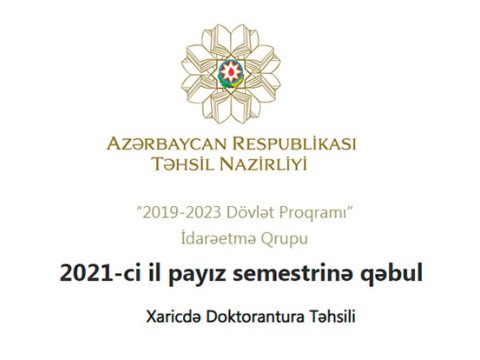  Xaricdə doktorantura təhsili üzrə sənəd qəbuluna start verildi  
