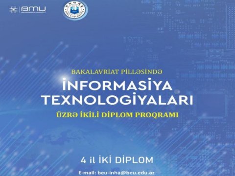 BMU-İnha ikili diplom proqramında İnformasiya texnologiyaları ixtisası üzrə qəbul başlayır  