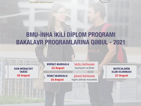 BMU-İNHA ikili diplom proqramına qəbul üçün müraciət tarixi uzadılıb  