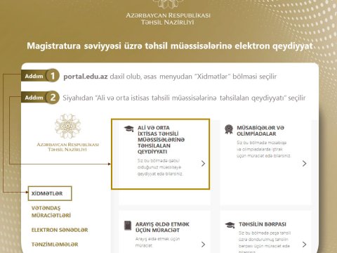 Magistratura üzrə II turda uğur qazananların elektron qeydiyyatı başlayır  