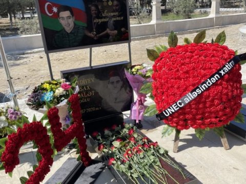 UNEC-in şəhid tələbəsi İsax Verdiyevin ad günündə məzarı ziyarət edilib-FOTO