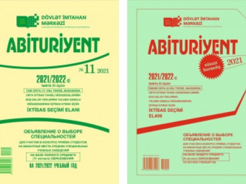“Abituriyent” jurnalının 11-ci nömrəsi və jurnalın xüsusi buraxılışı nəşr edilib