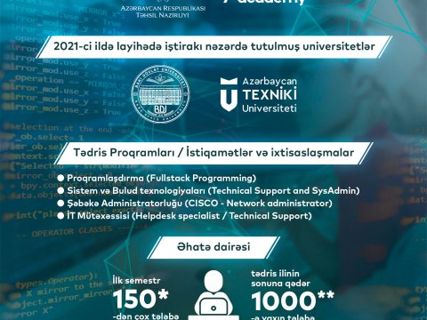 Tələbələr İT ixtisaslarının istiqamətləri üzrə tədris proqramlarına cəlb olunacaq    
