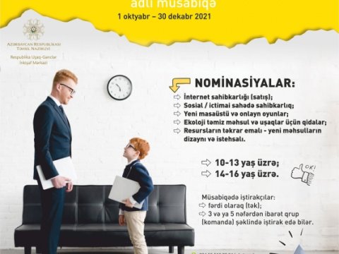 “Sahibkar məktəbli” müsabiqəsinə layihələrin qəbulu davam edir  