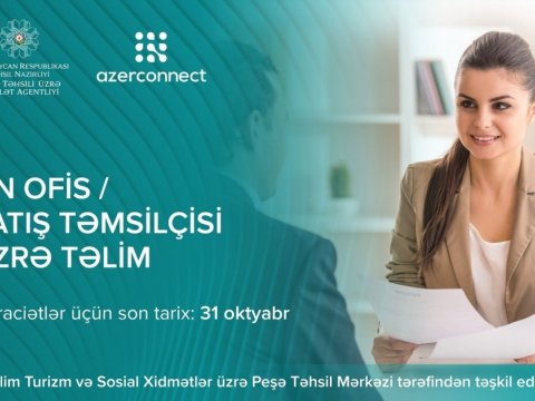 “Ön Ofis/Satış Təmsilçisi” təliminə müraciətlər qəbul olunur  