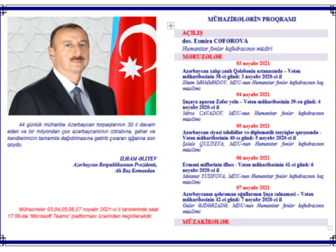 MDU-da Zəfər Gününə həsr olunan mühazirələr keçirilib-FOTO