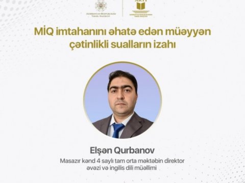 İngilis dili fənni üzrə çətin sualların izahı ilə bağlı vebinar təşkil olunacaq  