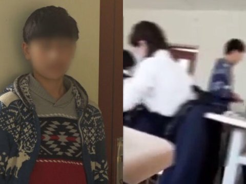 Məktəbdə qalmaqal yaradan şagirdin yeni görüntüləri - VİDEO