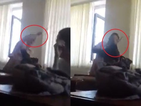 Direktor şagirdlərin özlərini deyil, çantasını vurub-RTŞ-dən AÇIQLAMA