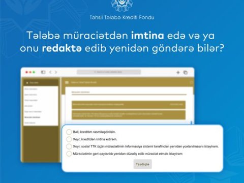 Təhsil krediti üçün müraciətinə imtina cavabı gələn tələbələrin nəzərinə - Diqqətli OLUN