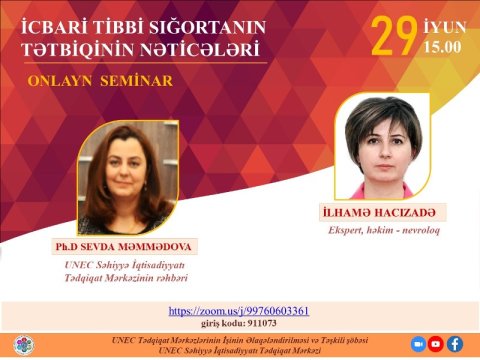 UNEC-də icbari tibbi sığorta ilə bağlı onlayn seminar keçiriləcək