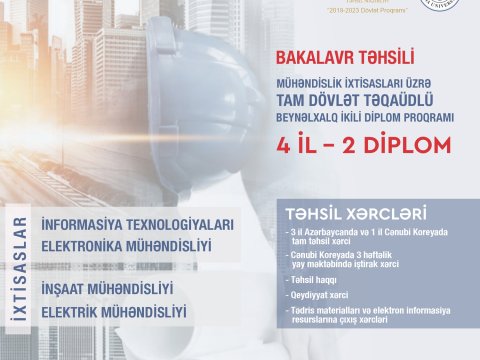 Dövlət təqaüdlü beynəlxalq ikili diplom proqramına qeydiyyat  davam edir