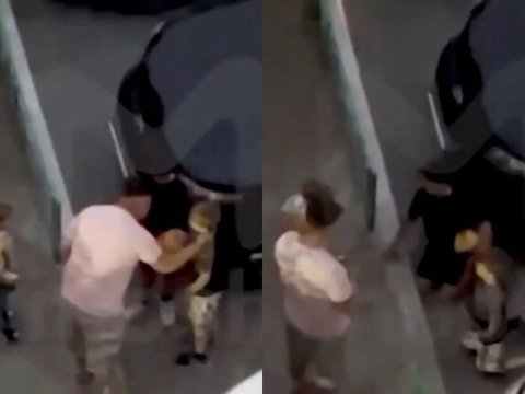 Oğlunu ağladan məktəbliləri döydü, sonra diz çökdürüb üzr istətdi