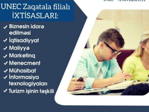 UNEC Zaqatala filialına tələbə qəbulu elan edir