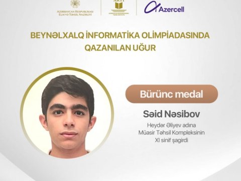 Bakı məktəblisi Olimpiadada bürünc medal qazanıb