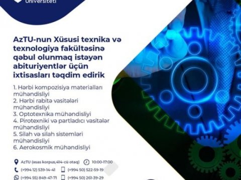 AzTU-nun bu fakültəsinə qəbul həyata keçirilir