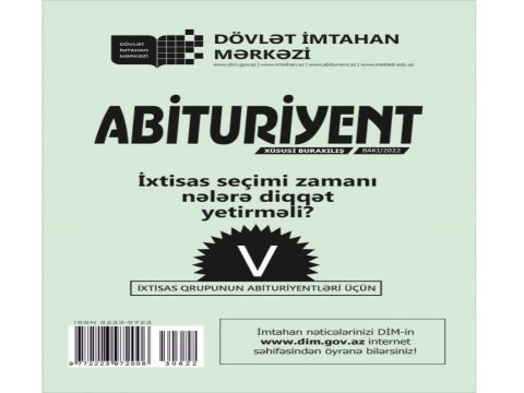 V qrup üçün ixtisas seçimi ilə əlaqədar kitabça təqdim olunub