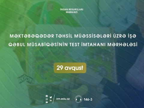 Bağçalara işə qəbul üzrə test imtahanları başlayır  