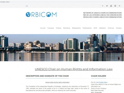 BDU-da UNESCO kafedrası haqqında məlumat yerləşdirilib