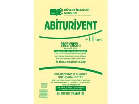 DİM “Abituriyent” jurnalının 11-ci nömrəsini nəşr edib  