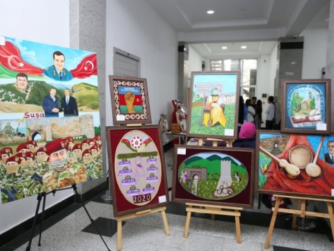 “Şuşa İli” çərçivəsində əlilliyi olan şəxslərin əl işlərindən ibarət sərgi təşkil olunub