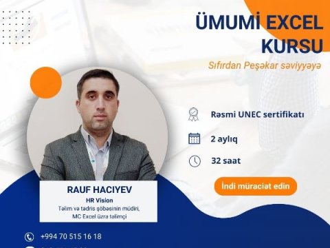 UNEC-də ümumi Excel kursuna qeydiyyat başladı