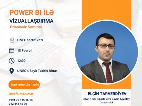 UNEC-də “Data Analitika” ilə bağlı ödənişsiz seminar keçiriləcək