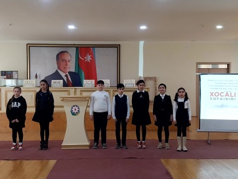 Mingəçevirdə universitet və məktəb kollektivi Xocalı soyqırımını anıb