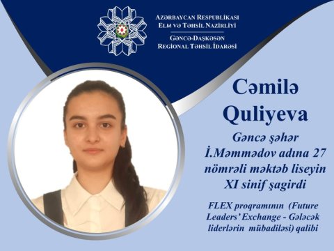 Şagirdimiz ABŞ-da təhsil hüququ qazanıb