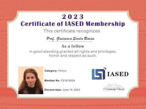 AzTU-nun professoru “IASED”in ən yüksək dərəcəsinə layiq görülüb