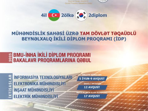 BMU – İNHA İDP-yə onlayn müraciət davam edir