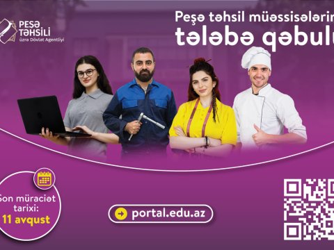 Peşə təhsili üçün TƏLƏBƏ QƏBULU...