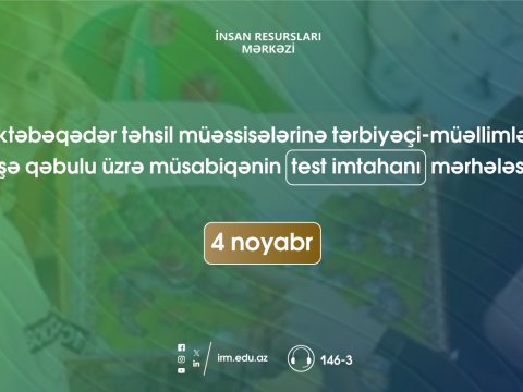 Bağça müəllimlərinin işə qəbulu BAŞLAYIR 